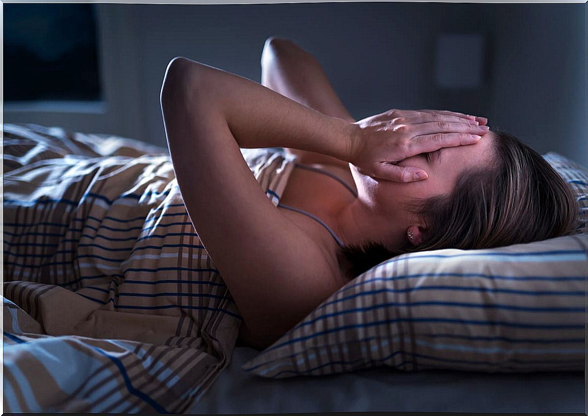 Woman with chronic pain insomnia