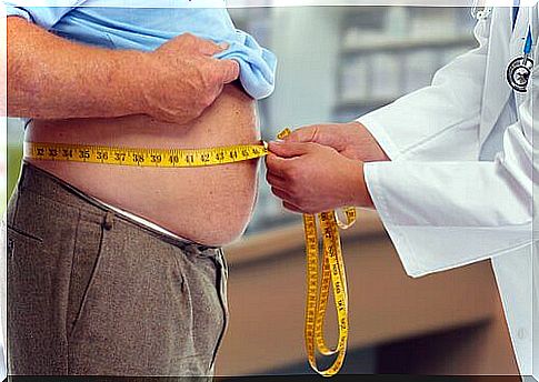 Doctor treating obese patient