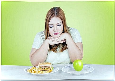 woman deciding what to eat