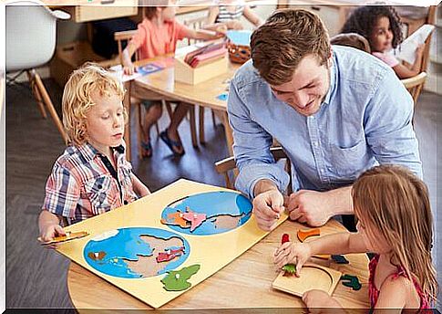 children in classroom