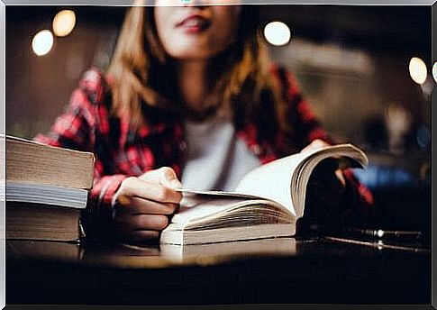 woman reading a book