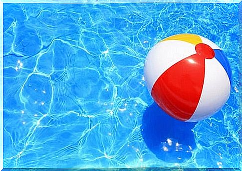 beach ball in the pool