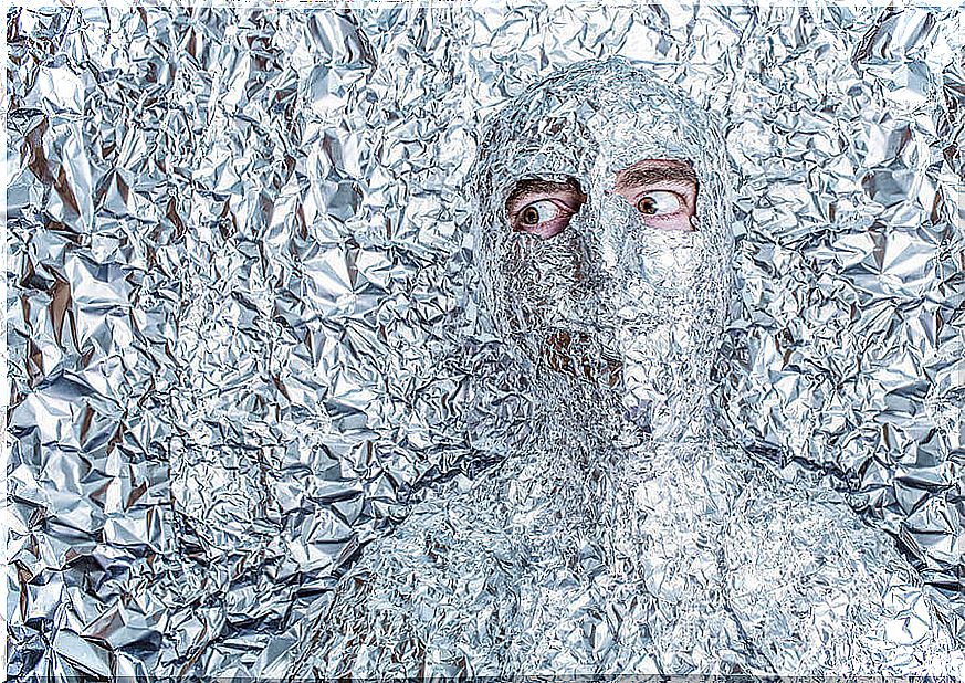 aluminum-paper-covered man