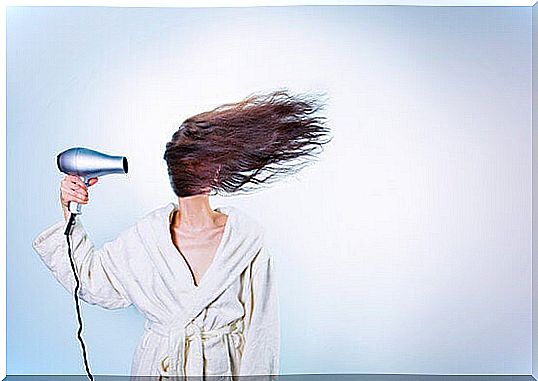 hair-dryer woman