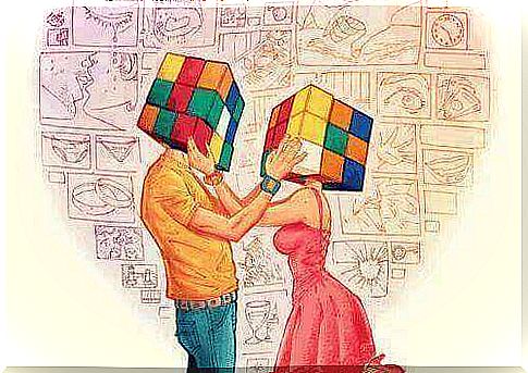 magic-cube-headed couple